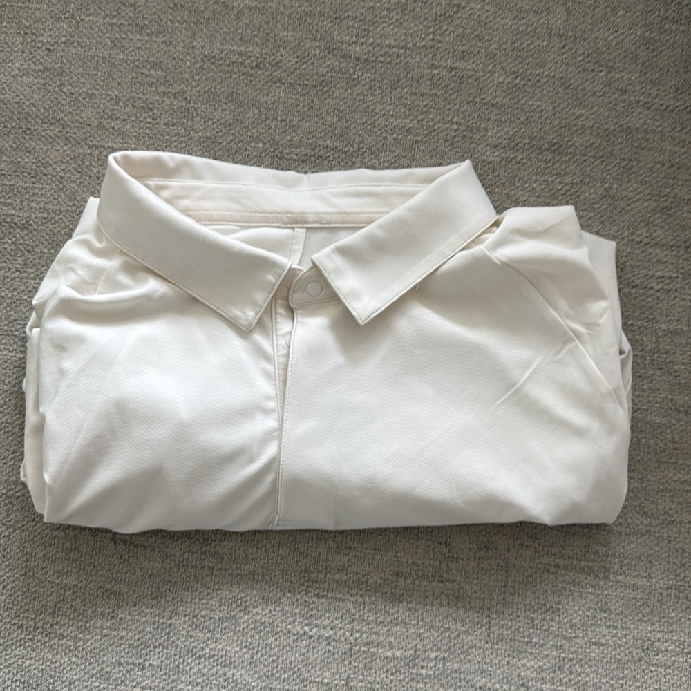 Lululemon Athletica White Polo Shirt Classic Design